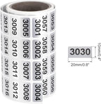 MECCANIXITY 3001 to 4000 Consecutive Number Stickers Inventory Label Black Numbers for Office Warehouse Numbering Classification