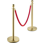 VEVOR Velvet Ropes and Posts 6 Pcs Red Velvet Rope 5 ft, Stanchions Solid Base with Ball Top, Crowd Control Barriers Gold Stanchions, Red Carpet Poles, Crowd Control Ropes and poles for Party Supplies