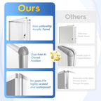 SWANCROWN Lockable Noticeboard White Bulletin Boards Magnetic Wall Mount Message Board with Glass Door and Keys 28x26inch(6xA4)