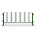 Angry Bull Barricades Metal Interlocking Steel Barricade (8.5 Ft. Heavy Duty, Flat Feet, Green Powder Coated, Set of 10)