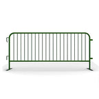 Angry Bull Barricades Metal Interlocking Steel Barricade (8.5 Ft. Heavy Duty, Flat Feet, Green Powder Coated, Set of 10)