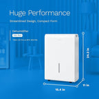 hOmeLabs Dehumidifier for Home, Office, Basements with Powerful Moisture Removal, Humidity Control, Auto Shut-off, Quiet Operation - 7,000 Sq Ft Wi-Fi (50 Pint MAX 120 Pint at 95°F, 90% RH)