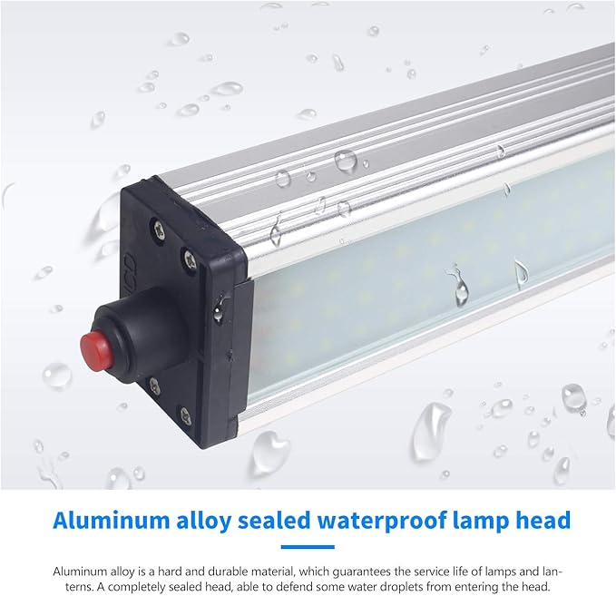 Magnetic Work Light, LED Machine Light with 44 LEDs, Waterproof with 19 Inch Gooseneck, IP66 Rating, 800 Lumen, 120 Volt for Lathe Machine Tools