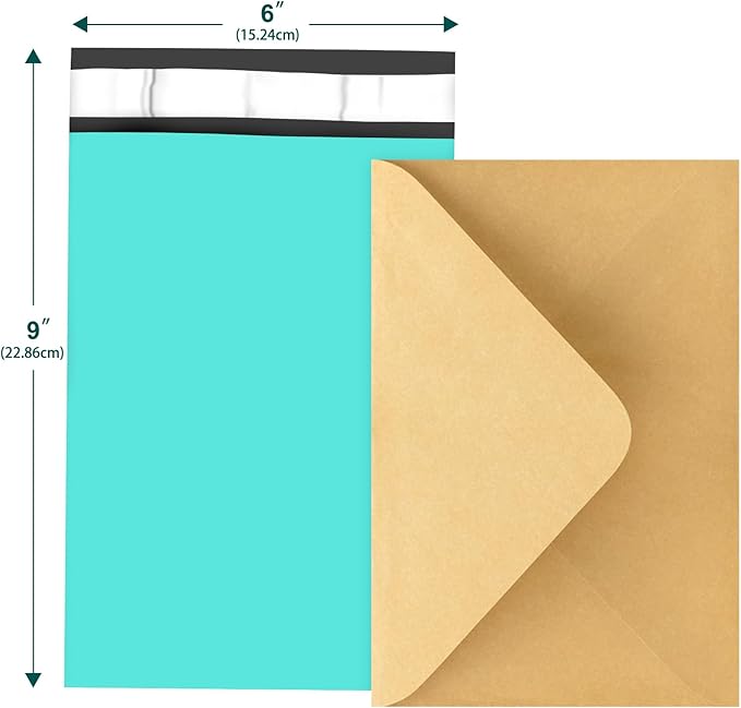 120PC Poly Mailers 6x9 Inch Teal Shipping Envelopes Bags Shipping Bags with Self Adhesive Waterproof and Tear-Proof Postal Poly Mailers