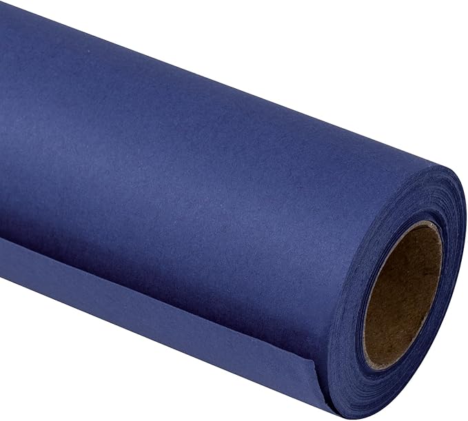 RUSPEPA Light Navy Blue Kraft Paper Roll - 18 inches x 100 feet - Recyclable Paper Perfect for for Crafts, Art, Wrapping, Packing, Postal, Shipping, Dunnage & Parcel