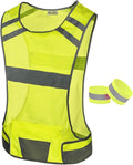 Mesh Reflective Vest with Inside Pocket - High Visibility Reflective Running Safety Vest Straps for Men Women & Kids