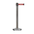 Crowd Control Warehouse CCW Series RBB-150 - Set of 2 Stanchion Retractable Belt Barriers - 16 Foot, RED"Authorized Access ONLY" White Letter Belt with Satin Stainless Steel Post - Easy Assembly