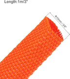 MECCANIXITY Braided Cable Sleeves Heat Shrinkable Fabric Sleeving, 3/8" 3ft Orange 2:1 Ratio Heat Shrinkable Cord Protector for Harness Cable, Network Cable Protection, Cable Management