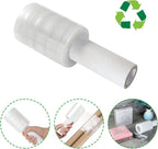 6 Pack Stretch Wrap Film with Handle, 80 Gauge Thick Industrial Strength Hand Stretch Wrap, 4" x 1000 Ft Plastic Pallet Shrink Film Heavy Duty Self-Adhering Plastic Wrap for Packing, Moving