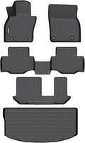 Binmotor-Floor Mats and Cargo Liner Set for 2024 2025 Mazda CX90/CX-90 PHEV，Fit 8 Passengers， All Weather Protection TPE Anti-Slip Automotive Full Set Floor Liners Custom CX 90 Accessories - Black