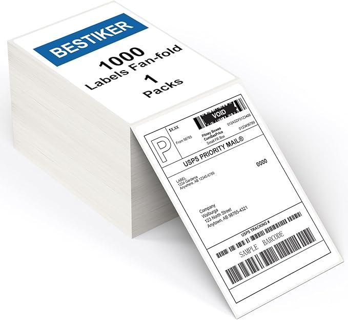 4”x6” Thermal Labels 1000 Labels, Shipping Label Thermal Paper for Thermal Printers Zebra & Rollo