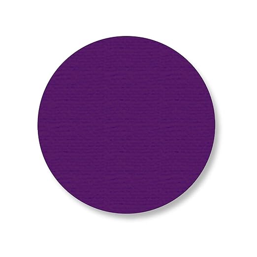 Mighty Line 3.75" Solid Dot Shaped Floor Marking Tape for Safety, Caution, Warning, Heavy-Duty, Peel and Stick, Adhesive Circle Spots, Industrial Quality, Purple, Pack of 100