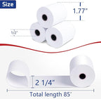 (100 Rolls) Premium 2 1/4 x 85 Thermal Paper Rolls - BPA Free Credit Card Receipt Paper for POS, ATM & Restaurant Printers