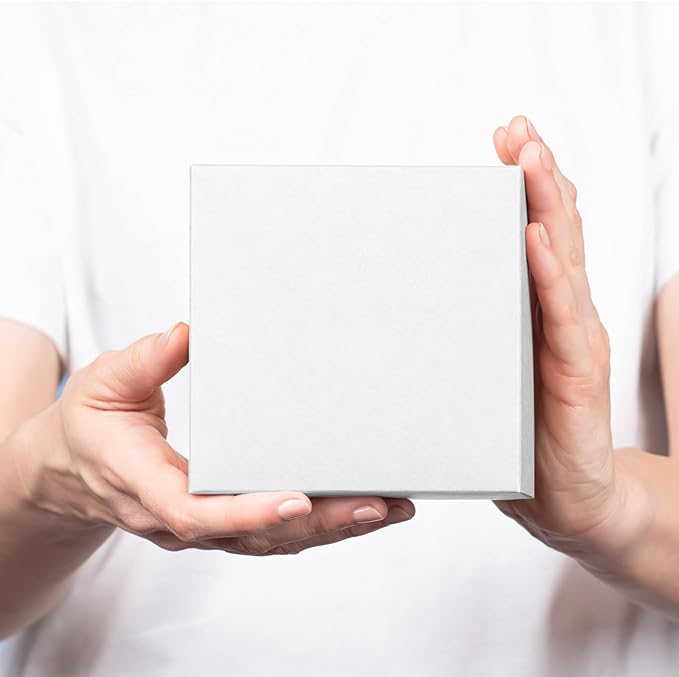 Hoikwo 5x5x5 Shipping Boxes Set of 25, White Corrugated Cardboard Box for Small Business for Packaging Mailing