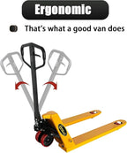 Apollo Pallet Jack Manual Truck Heavy Duty Hand Pallet Truck 6600 Lb. Capacity, 27 x 48 Forks with Welding Oil Pump