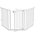 Bonnlo 82-Inch Versatile Safety Gate Metal Baby/Pet Gate Configurable Dog Barrier - Ideal for Wide Door Openings, Stairways, Doorways, Includes Wall Mounts