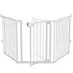 Bonnlo 82-Inch Versatile Safety Gate Metal Baby/Pet Gate Configurable Dog Barrier - Ideal for Wide Door Openings, Stairways, Doorways, Includes Wall Mounts