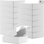 Cardboard Boxes Shipping Boxes,15 Pack Recyclable Corrugated Cardboard Box Small Mailing Storage Gift Boxes for Shipping, Mailing, Gifts Packaging, 6x6x2" (White)