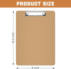 Piasoenc Wood Clipboard 25 Pack, A4 Letter Size Hardboard 9" x 12.5" with Low Profile Clip, Back to School Teacher Classroom Supplies, School Supplies for College Students