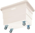 Global Industrial 6 Bushel Plastic Bulk Box Truck, Direct Mount Base, 500 lbs. Capacity, 3" Non-Maring Rubber Casters, White, 33-2/5"L x 23" W x 24-1/2"H