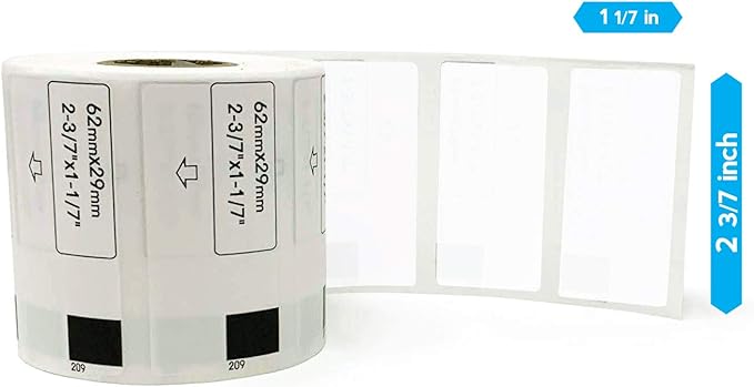 Buhbo Compatible Refill Replacement Label for Brother DK-1209 2-3/7" x 1-1/7" Small Address and Barcode (20 Pack / 800 Labels Per Roll)