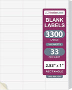 NextDayLabels - 2.83" x 1" Rectangular Sticker Labels for Printer - White Laser/Inkjet Printer Labels Return Address Labels Shipping Label Stickers (100 Sheets, 33 Per Sheet, 3300 Labels)