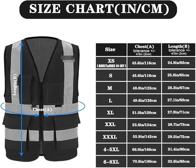 A-SAFETY Black mesh vest