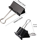 Medium Binder Clips 1.6 Inch (60 Pack), Large Binder Clips Medium Paper Clamps for Office and Home Supplies, Black