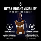 Running Reflective Vest, Inside Pocket & 2 Bands, High Visibility Reflective Running Vest for Night Running Walking Cycling