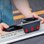 GDQ 4-in-1 Car Window Organizer (2 Pack) - Clip-On Cup Holder & Phone Mount with Hooks | No Drill Universal Fit for SUV/Truck/Sedan | Insert Installatio