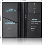 Leather Car Registration and Insurance Cards Holder Compatible with Chevy Camaro SS, Vehicle Glove Box Car Organizer with Magnetic Shut, Documents License for Camaro SS Owners