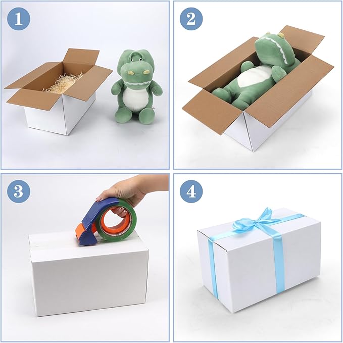 Hoikwo 11x6x6 Shipping Boxes Set of 25, White Corrugated Cardboard Box for Small Business for Packaging Mailing