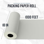 Bryco Goods Large Newsprint Packing Paper Roll - 1000'L x 18”W (700 Sheets 17” Long Equivalent) - USA Made - Newspaper Paper - Packaging, Storage, Shipping & Moving Supplies