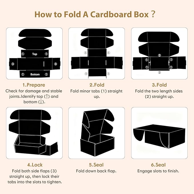 6x4x3 inches Shipping Boxes Set of 25, Small Corrugated Cardboard Box, Literature Mailer, Gift Boxes (Black, 6x4x3)
