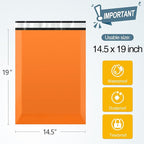 Famagic Poly Mailers 14.5x19 Inches 100 Pcs Orange Packaging Shipping Bags Mailing Envelopes Self-Seal Waterproof and Tear-Proof Mailers Bags for Small Business Clothing Boutique