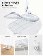10Pack Cable Spring Holder Clips, Cord Organizer for Desk - Lamicall Adjustable Cord Clip, Wire Holder Organizer, Phone USB Charger Cable Holder, White