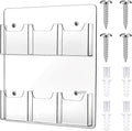 Eersida Acrylic Brochure Pamphlet Holder Brochure Display Stand Business Tri Fold Multi Slot Holder Rack Wall Mount Clear Pocket Space Saver for Flyer Literature Menu Advertise(6 Pockets)