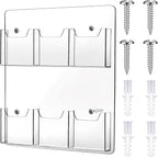 Eersida Acrylic Brochure Pamphlet Holder Brochure Display Stand Business Tri Fold Multi Slot Holder Rack Wall Mount Clear Pocket Space Saver for Flyer Literature Menu Advertise(6 Pockets)