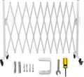 Metal Expandable Barricade Gate, Aluminum Folding Mobile Safety Barrier 130in - Lightweight Durable Design, Adjustable Stability, Ideal for Driveway Security