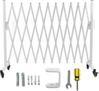 Metal Expandable Barricade Gate, Aluminum Folding Mobile Safety Barrier 130in - Lightweight Durable Design, Adjustable Stability, Ideal for Driveway Security