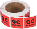PATIKIL 360 Pcs 1 Roll QC Rejected Labels, 1 Inch Square Inventory Control Adhesive Round Labels Food Service Quality Control Stickers for Warehouse Management Inspection, Red