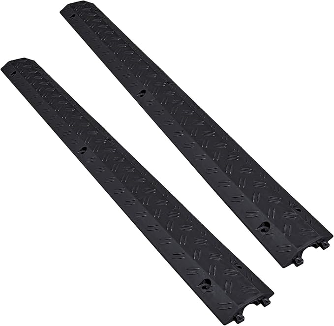 Electriduct Drop Trak Cable & Hose Protector Cord Cover - MINI - Black - 2 Pack