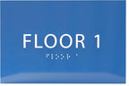 6" X4" Floor 1 Sign - ADA Compliant Tactile Graphics Grade 2 Braille Text | Wall Mount Plastic Directional Assistance, Floor Number Sign for Office, Schools, Hospitals, Apartments