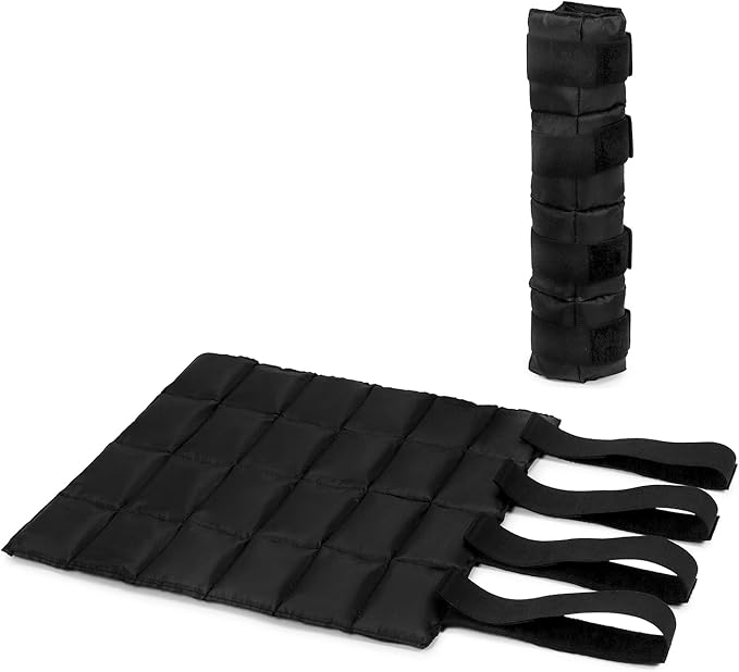 QWORK Horse Ice Leg Wraps - Reusable Gel Ice Pack Therapy Set of 2 - for Horses Injuries, Swelling, Arthritis, Black