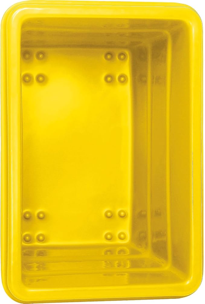 Global Industrial 6 Bushel Plastic Bulk Box Truck, Direct Mount Base, 500 lbs. Capacity, 3" Non-Maring Rubber Casters, Yellow, 33-2/5"L x 23" W x 24-1/2"H