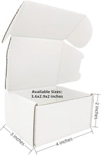 4x3x2 inch Small White Mailers Boxes Recyclable Corrugated Gift Box for Packaging Shipping Set of 10