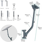 for Starlink Gen 3 Roof Mount, Aluminum Alloy Starlink Standard V3 Mounting Kit with Starlink Gen 3 Pipe Adapter, Angle Adjustable (Curved Lengthen)