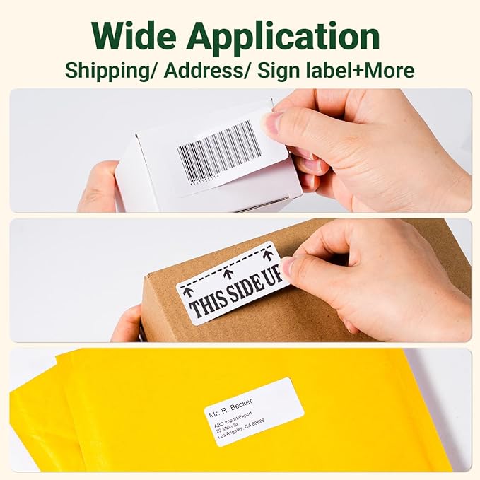 Compatible with Brother DK-1209(1.1” x 2.4”) White Paper Label, Address Barcode Die-Cut Work with QL-600 QL 810w QL 820NWB Printers (8 Rolls + 1 Frame)
