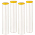 Pre-Taped Masking Film, 4 Rolls 8.8 x 65 Feet Plastic Sheeting, Painters Drop Cloth for Automotive, Furniture, and Appliance Protection