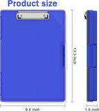 Rimilak Plastic Clipboard with Storage, Side Opening with 2 Compartment, Size 13.3 x 9.4 x 1.5 Heavy Duty High Capacity Nursing Box for Work School & Office Supplies, Dark Blue